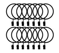 14 Pack Strong Iron Metal Curtain Rings with Clips 2.5 Inch Diameter, Decorative Drapery Rustproof Curtain Rod Clip Ring, Durable Vintage Drapery Hooks with Clips (14PCS Black)