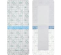 14 Pack Waterproof Shower Protector Bandage 4" x 14" for Post Knee Replacement Hip Surgery Long Surgical Incisions Self Adhesive Larger Wounds Island Bandage Edged Gauze