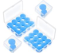 14 Pairs Silicone Ear Plugs for Sleeping Soft Reusable Moldable Silicone Earplugs Gel Ear Plugs Noise Cancelling Earplugs with Case for Swimming, Snoring, Concert, Airplane (Blue)