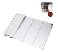 14-Panel Aluminium Camping Stove Windshield, Foldable Windbreak for Gas Burner, Portable Windscreen with Carry Pouch for Camping, Hiking, Picnics