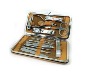 14 pc Manicure Set Pedicure Nail Clippers File Cuticle Mens Women Case