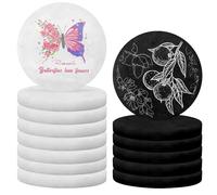 14 Pcs 5cm Painting Stones, White/Black Thick Round Rocks, Rock Painting Kit, Smooth Flat Stones River Stone for Arts, Craft, Painting, DIY and Home Decoration(6pcs Black/ 8pcs White)