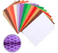 14 Pcs 8.3x5.8inch Honeycomb Paper Craft Pads for DIY 3D Craft and Pop-Up Cards, Assorted Colors Honeycomb Tissue Paper Pad for Cardmaking Embellishments Arts Supplies, 30 Layers Mini 2cm Glue Line
