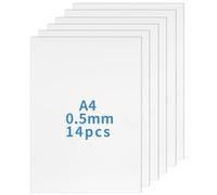 14 Pcs A4 White Plastic Sheets for Crafts, 21x29.7cm Polypropylene Sheets,PP plastic sheet 0.5mm， Lightweight A4 Polypropylen Platten for Arts and Crafts Modelling Architectural Sand Table Models