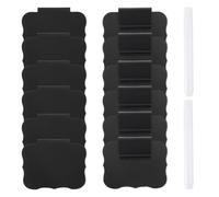 14 Pcs Basket Labels Clip On Set - Removable Chalkboard Labels for Storage Boxes, Pantry Bins, Drawers Black Label Holders with 2 White Chalk Markers for Kitchen Organization,Lace