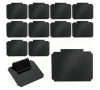 14 Pcs Basket Labels Clip On Set - Removable Chalkboard Labels for Storage Boxes, Pantry Bins, Drawers Black Label Holders with 2 White Chalk Markers for Kitchen Organization,Notched