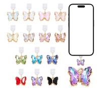 14 Pcs Butterfly Dust Plug Charms, USB C Dust Cover Bling Type C Dust Charms Anti Dust Charging Port Protector Pendants Accessories Compatible with Kindle,Most Type C Phone/Earphone