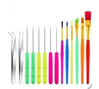 14 Pcs Cookie Biscuit Decorating Tools Set Fondant Cake Decorating Brushes Scribe Cookie Tool Sugar Stir Needle Baking Elbow and Straight Tweezers for Sprinkles Decorating Supplies for Cookie Fondant