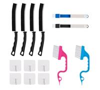14 Pcs Crevice Cleaning Brush kits,2Hand held Groove Gap Track Cleaning Brush,4 Hard Bristle Crevice Gap Brush,2Pcs2in1 Mini Dustpan and Brush,6Wall Hooks for Window Groove Tracks Bathroom Kitchen.
