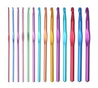 14 PCS Crochet Hooks Set - Aluminium Crochet Needles with Ergonomic Pouch Case, Large Crochet Hooks Set, for Beginners and Experts, Sizes 2mm to 10mm, Lightweight, Durable, for Easy Identification