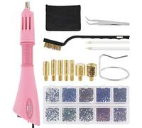 14 Pcs DIY Rhinestone applicator Kit, Hot-Fix Applicator Crystal Wand Setter Tool Kit with 2000 Pcs Round Crystal Rhinestones/Storage Box/Tweezer/Gems Picking Pen