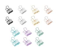 14 Pcs Document Clips Hollow Out Paper Clips 19/32/51mm Metal Wire Long Tail Binder Stationary Clamps Metal Long Tail Binder Hollow Out Paper Stationary Clip