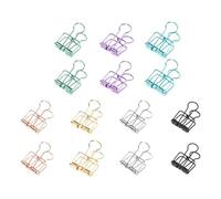 14 Pcs Document Clips Hollow Out Paper Clips 19/32/51mm Metal Wire Long Tail Binder Stationary Clamps Long Tail Binder Paper Hollow Out Bill School Supplies