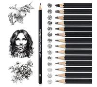 14 Pcs Drawing Pencils 12B, 10B, 8B, 7B, 6B, 5B, 4B, 3B, 2B, B, HB, 2H, 4H, 6H, Sketching Pencils with Graphite Lead