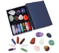 14 PCS Healing Crystals Set, Natural Crystals Gemstones, Assorted Healing Crystal Stones, Crystal Gifts for Meditation Crystal Therapy Anxiety Relief Balancing Yoga, Good Luck Gifts for Women Men