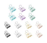 14 Pcs Long Tail Binder Clips Metal Wire Clips Hollow Out Bill Document Paper Clamps for Office School Metal Long Tail Binder Hollow Out Paper Stationary Clip