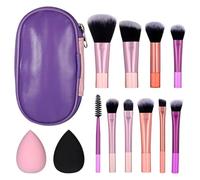 14 Pcs Mini Travel Makeup Brushes Set Easy-taken Full Complete Function Cosmetic Brushes Kit On the Go Short Makeup Brush Small for Eyeshadow Eye Lipstick Foundation Shadow Concealer Travel Essentials