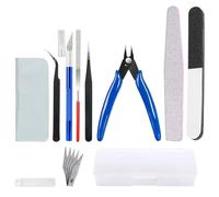 14 PCS Model Tools Kit with Storage Box - Hobby Building & Repair Set for Plastic Model Kits, Gundam, Car Models and Miniature Assembly