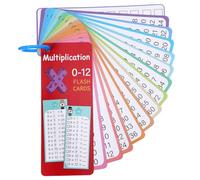 14 Pcs Multiplication Flash Cards 0-12 Times Table Flashcards Flash Cards with 1 Rings,Educational Times Table Flashcards for Classroom Home, for 1st to 3rd Grades
