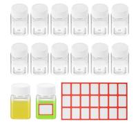 14 Pcs Pill Bottles, 50ml Empty Plastic Reusable Bottles with Lids, Medicine Tablet Capsule Storage Holder Dispenser Bottles, Clear Portable Travel Bottles Containers for Liquids Shampoo Lotion