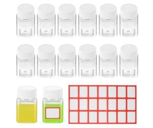 14 Pcs Pill Bottles, 50ml Empty Plastic Reusable Bottles with Lids, Medicine Tablet Capsule Storage Holder Dispenser Bottles, Clear Portable Travel Bottles Containers for Liquids Shampoo Lotion
