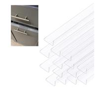 14 pcs Plastic Edge Guard 16.5” Length Clear Plastic Slip On Cabinet Door Protector for Protecting Kitchen Cabinet Stool Foot Rails Chair Rung from Chipping, Suit for Thickness Less Than 3/4”