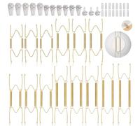 14 pcs Plate Hangers for The Wall, 4/6/8/10/12 Inch Invisible Decorative Wall Plate Hangers, Stainless Steel Plate Wall Hangers for Display Various Sizes with Wall Hooks for Decorative Plate (14 PCS)