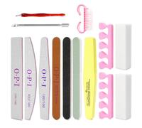 14 Pcs Reusable Nail Files and Buffers Set, Complete Set with Professional Cuticle Pusher, Buffer and Nippers and Complete Accessories for Manicure and Pedicure, Nail Care at Home or in The Salon