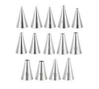 14 Pcs Round Hole Piping Tips Set, Professional Stainless Steel Cupcake Frosting Nozzles Tool, Pastry Icing, Russian Pastry Dispensers, Baking Tools for Cakes and Cupcakes, Decorating Supplies