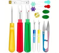14 Pcs Seam Ripper Set, Seam Rippers for Sewing with Needle Threader, Scissors, Awl and Storage Box for Removing Threads, Sewing Accessories Supplies Crafting