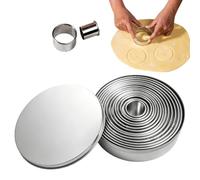 14 Pcs Stainless Steel Round Cookie Cutters Set, Circle Cookie Rings, Iscuit Cutters, Scone Cutter for Baking, Multi-Purpose Donut Meatpie Cutter, Practical Baking Tools for DIY Cake Fondant and Pas