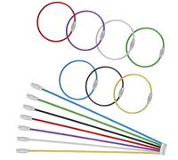 14 Pcs Stainless Steel Wire Keychain 15&20 Cm Cable Wire Ring Flexible Key Ring Metal Luggage Tag Loops Keeper Travel
