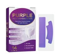 14 PCS Teeth Whitening Strips,Purple Enamel Gentle Whitener&Colour Corrector for Sensitive Teeth,30-Minute Fast At-Home Whitening Kit with Non-Sensitive Formula,Stain Remover and Non-Slip Technology