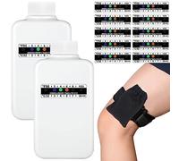 14 Pcs Urine Test Complete Kit,Includes 2 Empty Bottles,10 Adhesive Temperature Test Strip,Hidden Leg Strap Oxford Pouch,Temperature Test Urine Strip Sticker,Portable Travel Urine Test Bottle