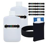 14 Pcs Urine Test Complete Kit Includes 2 White Portable Empty Bottles, Thermal Preservation Gel Bag, 10 Adhesive Temperature Test Strips, Neoprene Bag and Hi-Stretch Hidden Leg Straps, Urine Bottle