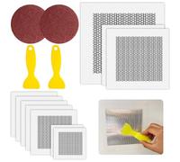 14 Pcs Wall Repair Kit, Wall Repair Patch Mesh Crack, Includes 10pcs Wall Repair Patches,with 2 Sandpaper, Plus 2 Putty Shovel,Self Adhesive Aluminum Mesh Wall Repair,for Roof Drywall Crack Repair