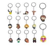 14 Pcs Wizard Harry Keyring for Kids,Colorful PVC Keychains Featuring Popular Wizard Characters - Party Bag Fillers, Birthday Gifts, and Halloween Supplies for Boys and Girls