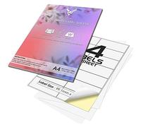 14 Per Page/Sheet, 50 Sheets (700 Sticky Label), iSOUL White Blank Matt Self-Adhesive A4 Address Shipping Labels Stickers, Laser Inkjet Compatible L7163/J8163 Printer Paper, 99.1 X 38.1 mm JAM Free