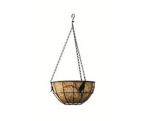14" Perching Birds Hanging Basket w/Coco Liner