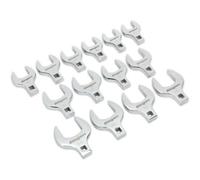 Loops 14pc Crows Foot Spanner Set - 1/2" Square Drive Metric Ratchet Handle Adapter Loops Multicolor