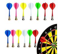 14-Piece Dartboard Steel Dart Set, Dartboard with 6 Coloured Magnetic Darts and Dartboard Cork, Ideal for Beginners, Friends and Hobbyists, Perfect for Home, Bar or as a Gift