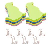 14-Piece Dog-Style Sticky Notes and 7-Piece Dog Paper Clips, Self-Adhesive Message Book, Cute and Creative Stationery, Study and Office Supplies.