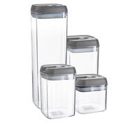 14 Piece Flip Lock Plastic Food Storage Containers Set Argon Tableware Grey One Size