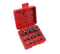 14-Piece for Socket Set 1/2 Inch 3/8 Inch 1/4 Inch Drive with Red Case, E4-E24 Wrench Tool Kit for Automotive and Motorcycle Repair