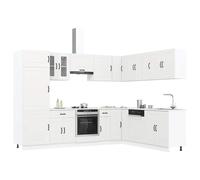 (concrete grey) vidaXL Kitchen Cabinet Set 14 Piece Cabinet Cupboard Kalmar Engineered Wood