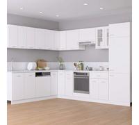 vidaXL Kitchen Cabinet Set 14 Piece White Engineered Wood Storage Furniture