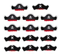 14-Piece Pirate Hats For Kids, Felt Pirate Hats, Pirate Costumes For Kids, Pirate Role Play Accessories, Elastic Headband Hats, Suitable For Halloween, Parties, Stage Performances