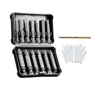 14-Piece Screw Extraction Tool Set with High-Speed Steel Components for Reliable Performance on Over-Tightened or Fasteners (14+drill bit+gloves)