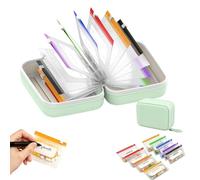 14-Piece Waterproof Pill Pouch Set - A8 Color-Coded Travel Medicine Organizer, Crush-Resistant PU Binder Case with Zippered Pouches for Vitamins, Supplements & Daily Meds (Green)