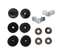 14 Pieces Φ4cm Cymbal Stand Felts for Drum Set with Wing Nuts Cymbal Replacement Black φ3.8x2.6cm